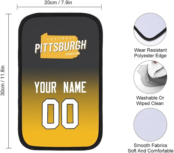 Custom Football Car Armrest Covers Universal Auto Center Console Pad Car handrail Box Cushion Personalized Add Name & Number Fans Gift Fit Suit for SUV Truck Sedan Van