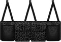 SEANATIVE Black Leopard Car Trunk Organizer, Backseat Hanging Storage with 4 Large Pockets, Collapsible Cargo Bag with Adjustable Straps Frees Trunk Floor, Suit for SUV, Truck, Van