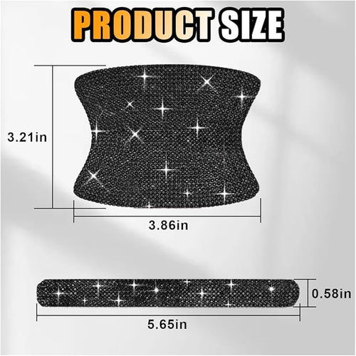 10PCS Bling Car Door Handle Anti-Scratch Sticker, Universal Car Doors Handles Protective Cover, Shiny Rhinestone Auto Decor Accessories for Women (Black)