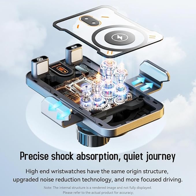 2026 New Cool Car Wireless Fast Charging Phone Holder, High Intelligent 2 in 1 Wireless Charging Rotating Car Mount, Auto-Clamping Dashboard Cars Bracket with Charger Station for All Smart Phone (A+)