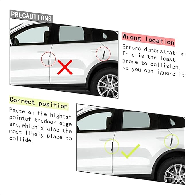 TANGSEN 4Pcs Universal Real Carbon Fiber with 2mm Twill Woven Texture Door Edge Guard Paint Scratch bumper protector Anti door slam Personalized Protective Pad Sticker Film For SUV Truck