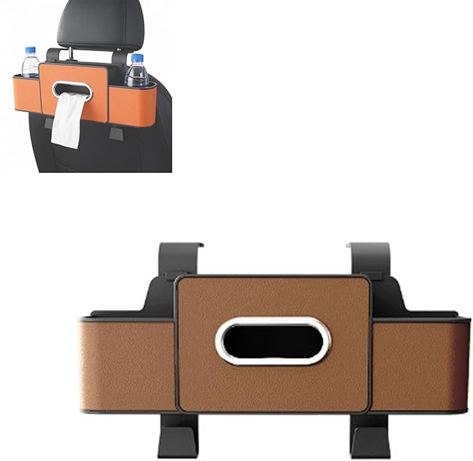 EZNFSW Car Organizers and Storage Box Behind Seat, Car Organizer Back Seat With Multiple Pockets, Hanging Car Seat Storage Travel Essentials, Snacks, Bottles (Brown,1pcs)