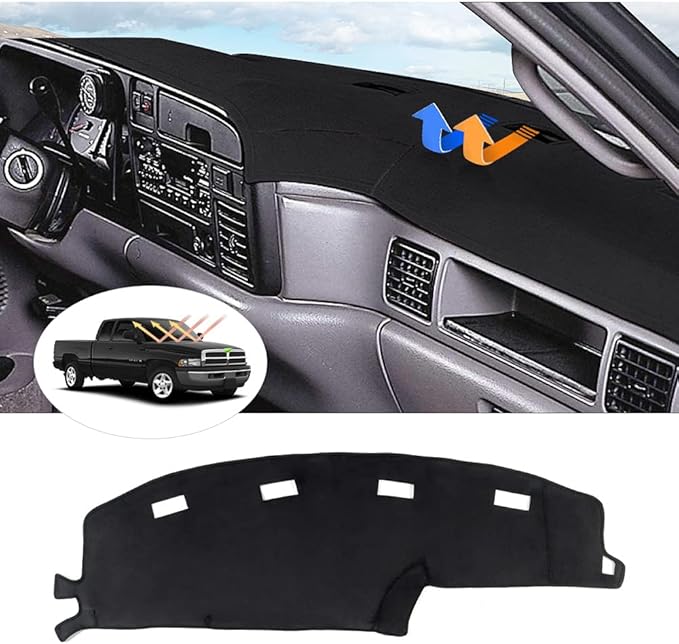 CARTIST Compatible with Dash Cover Dodge Ram 1500 2500 3500 Truck 1994 1995 1996 1997 Dashboard Cover Mat Non-Slip Pad Carpet Sunshield Glare UV Rays Protector