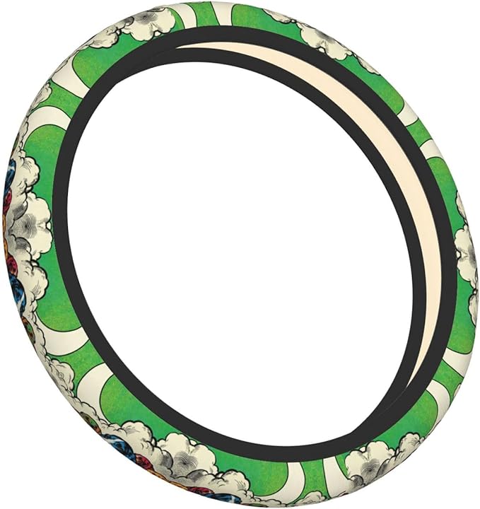 Cocker Whippet Dog Neoprene Steering Wheel Covers Women Men Car Accessories, Universal 15 Inch Fit Auto, Suvs, Truck