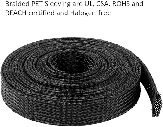 25ft - 3/4 Inch Cable Management Sleeve Protector,Wire Loom PET Expandable Wire Sleeving for Office TV Computer Home Theater Engine Bay Cord Organizer,Protect Cables from Pet Cat Dog Chewing,BlackBlue