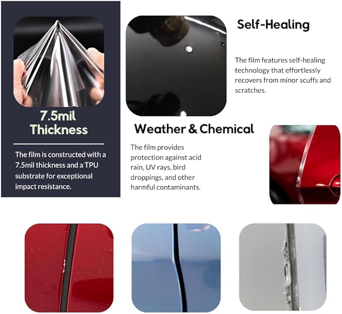 3M-3 Door Edge, Paint Protection Film, Car Door Scotch Guard, PPF Precut, Universal Fit Cars, PPF, Door Protector, Upromax Clear Self-Healing Anti Scratch Guard