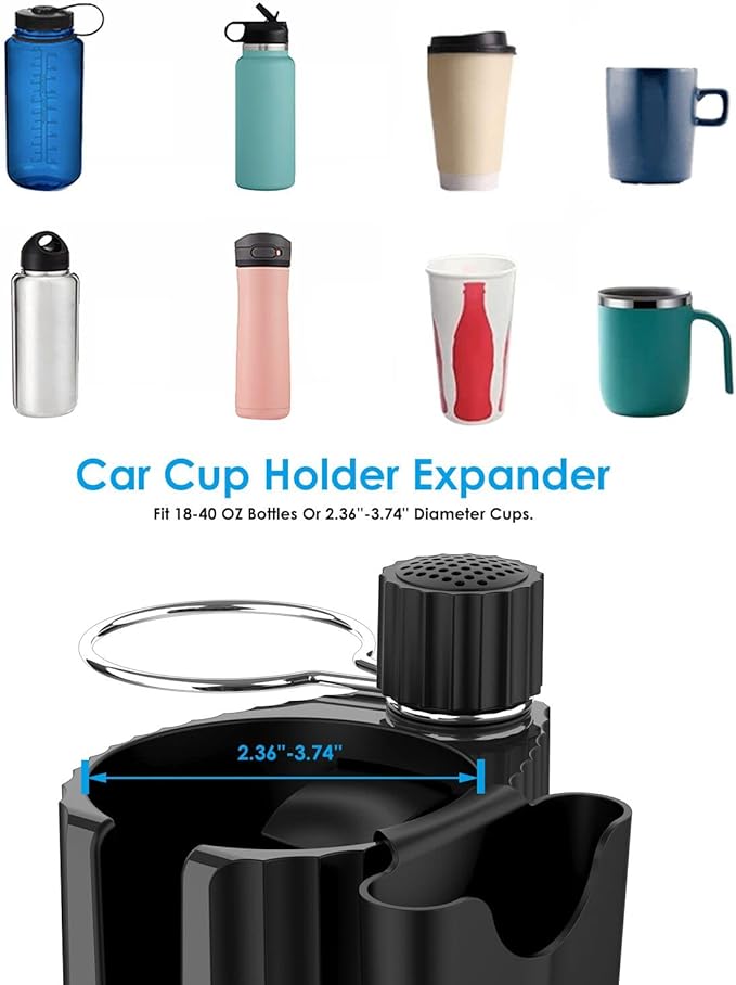 Car Cup Holder Expander Adapter for Large Water Cups,2 Drink Bottles,Cup Coffee Bottles,NATGIC 4-in-1 Cup Holders Expander for Trucks,Sedan, Vehicle Adjustable Cup Holder Expander for Mugs