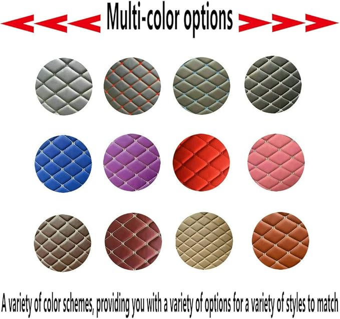 KaiLaiCarCustom Automotive Car Floor Mats for 99.99% Sedan SUV Sports Car Men Women Protection Full Coverage Pads Anti-Slip Leather Floor Lining (Pink + Black Beige, C- Diamond Double Spelling)