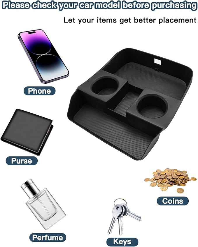 Ruiya (2Packs) 2026 Palisade Console Organizer for Hyundai Palisade LX3 Accessories Under Storage & Armrest Box Compatible with 2026 Hyundai Palisade Calligraphy(Only for 7-seat Version)