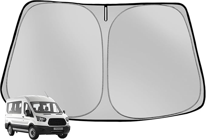 Fonowka Windshield Sun Shade for 2015-2025 Ford Transit Wagon XL,Wagon XLT,Connect Van XL Foldable Sun Sunshade for Car Front Window Automotive Interior Protector Custom Fit Accessories