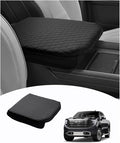 Shademax Custom Fit for Center Console Cover 2019-2024 2025 2026 GMC Sierra 1500/Chevy Silverado 1500 2500HD 3500HD Armrest Cushion Pad Cover PU Leather Sierra Silverado Accessories Anti-Scratch Black