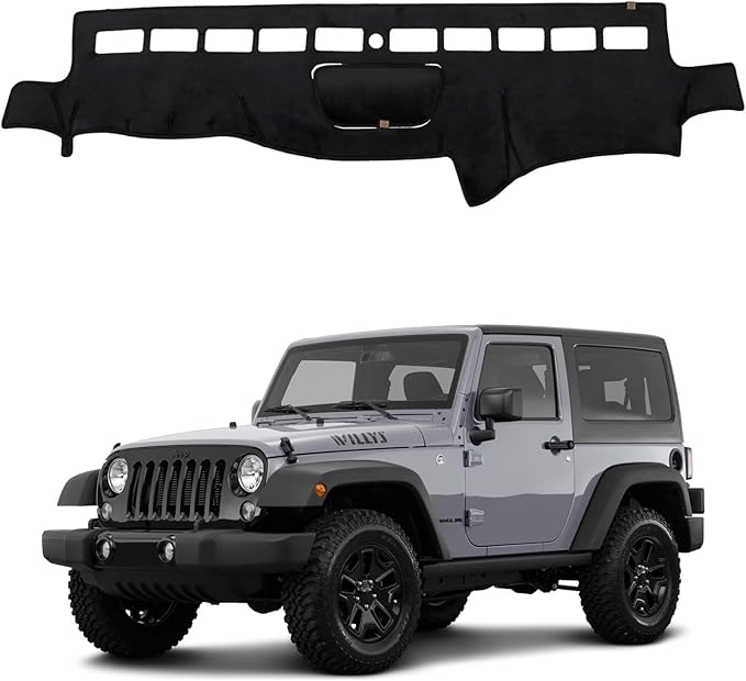 Dashboard Mat Cover for Jeep Wrangler JK 2011-2017 Nonslip Center Console Sunshield Glare UV Rays Protector Accessories