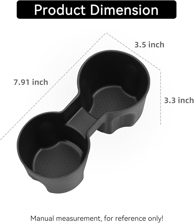 smabee Center Console Cup Holder Insert for Chevy Equinox 2025 2026 TPE Drinks Holder Box Organizer Car Interior Accessories Black