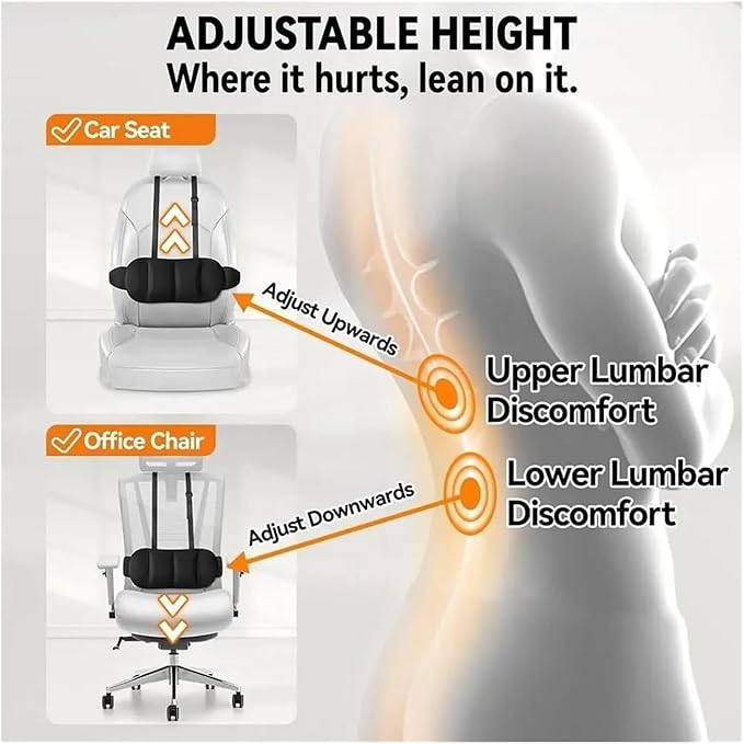 1 Piece Automotive Seat Lumbar Support Pillow for Toyota 4Runner 2010-2025, Driving Lower Back Cushion Ergonomic Orthopedic Posture Rest