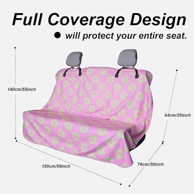 nbnhxnff Sweat Towel Car Seat Cover Protector Rear Seats for Gym Workout, Running, Swimming, Beach and Hiking, Waterproof Universal Seat Cover for Car, Trucks, Van&SUV(Pink Flower, 1pcs Rear Seat)