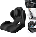 Ergonomic Memory Foam Seat Cushion with Lumbar Support, Office Chair and Car Seat Cushion for Back Pain Relief, Pressure Reducing Comfort Pad, for Parents and Friend,Black