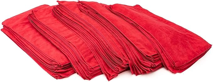 The Rag Company - Car Wash Towel - Professional Microfiber Auto Detailing and Drying Towels, Lint-Free, Streak-Free, Great for General Cleaning, 320gsm, 16in x 27in, Red (Wholesale Case of 125)