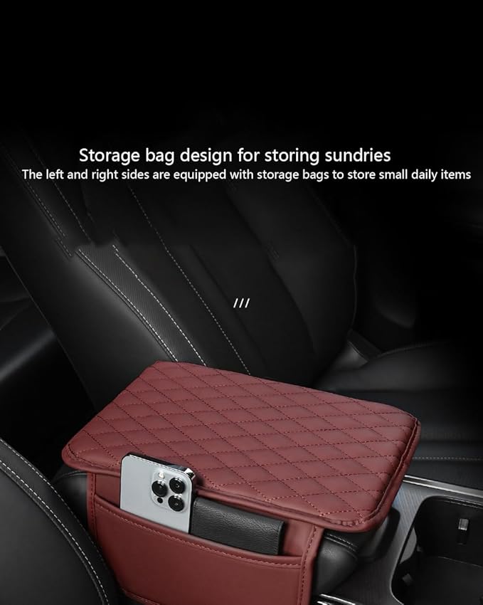 Cover Center Console for VW Touareg I (Typ 7L) 2002 2003 2004 2005 2006 2007 2008 2009 2010, Console Cover Protective Car Center Console Cushion Pad Anti-Scratch Car Accessories,Red-Style 1