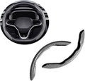 Carbon Fiber Steering Wheel Cover Anti Slip Car Steering Wheel Protectior Cover 2Pcs 15 Inch Universal Car Interiors Accessories (Silvery White)