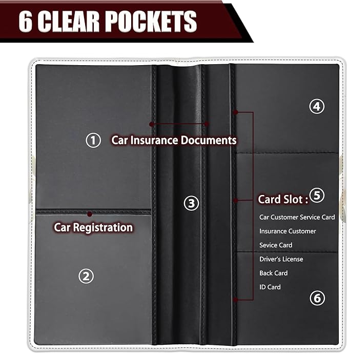 Car Document Holder with Magnetic Shut, Car Registration and Insurance Card Holder, Vehicle Glove Box Organizer Documents, Driver License, Auto Paperwork Organizer Wallet, Cute Raccoon On Branch