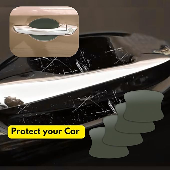 3M-4 Pack Car Accessories Car Cover Door Handle Cup Protector M26 Military Green | Self-Healing Paint Protection Decal Anti Scratch Guard | Universal Fit Upromax