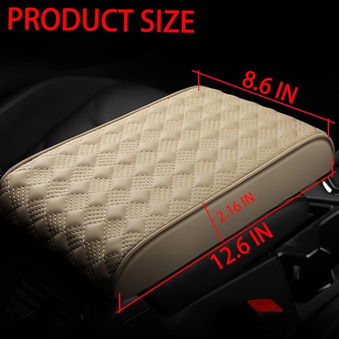 Car Armrest Cushion, Automotive Anti-Scratch Leather Memory Foam Center Console Pad Cover Protector Elbow Pillow Armrest Seat Box with Organizer Pockets Storage Bag, Universal Fit