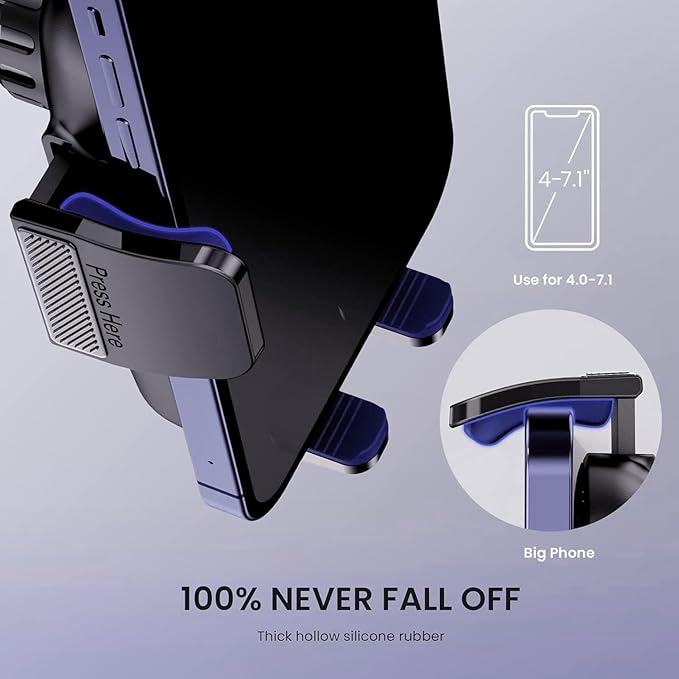 Qifutan Military-Grade Car Phone Holder - [Ultra Strong Suction] 3-in-1 Phone Mount for Dashboard, Windshield & Air Vent, Super Stable Universal Car Accessories for iPhone & All Smartphones