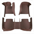 Custom Car Floor Mats Fit for 99% Sedan SUV Sports Car Full Coverage Pads Leather Floor Liners Mat Women Men (Brown)