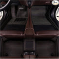 KaiLaiCarCustom Automotive Car Floor Mats for 99.99% Sedan SUV Sports Car Men Women Protection Full Coverage Pads Anti-Slip Leather Floor Lining (Black Beige Strip, B- Long Stripes)