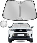 Fonowka Windshield Sun Shade for 2014-2019 Toyota Highlander SUV Foldable Sun Sunshade for Car Front Window Blocks UV Rays and Heat Automotive Interior Protector Custom Fit Accessories