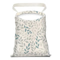 Car Trash Can, Seat Back Hanging Car Trash Bag, Cute Canvas Car Garbage Bag, Essential Car Trash Bin Car Organizers Boho White Leaf