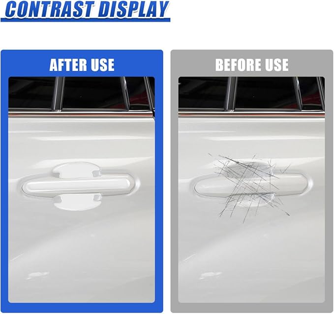 16PCS Car Door Handle Cup Scratch Protector Set - Universal Waterproof Rearview Mirror Protector Film Car Door Bowl Sticker - Anti-Scratch Paint Cover Guard Pad for Cars (Clear)