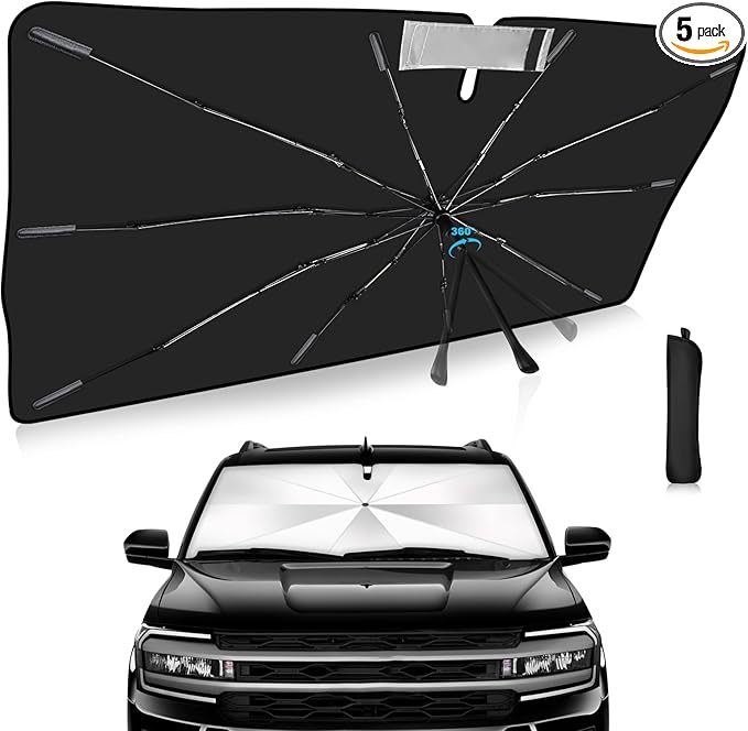 Windshield Sun Shade Umbrella Custom Fit for Expedition 2018-2025 Foldable UV Protection Car Cover, Emergency Rain Shield & Dashboard Protector - Durable Auto Accessory