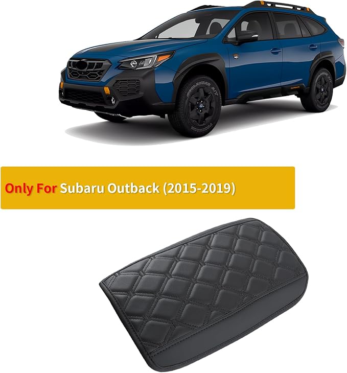 GIANT PANDA Custom Fit Center Console Armrest Cover for 2015-2019 Subaru Outback/Legacy,Waterproof Faux Leather Middle Console Cover Arm Rest Lid Cover Protector - Full Protection - Black