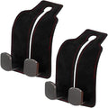 Car Seat Back Double Hooks for Headrest, Leather Car Back Seat Hooks for Purse and Bags, Upgraded 2 in 1 Purse Hook for Car Seat, Universal Vehicle Headrest Hangers for Car, Home (Black, 2PCS)