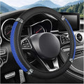 Bling Car Steering Wheel Cover, 15 Inch Elastic Stretch Crystal Rhinestone Vehicle Steering Wheel Protector, Anti-Slip Auto Interior Protective Cover, Universal for SUV RV Truck (Blue)