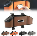 7-in-1 Car Backseat Organizer,Multifunctional Car Organizers and Storage Box with Cup Holder, Tissue Box,Trash Bin,Phone Mount and Hooks,Car Essentials Accessories for Women and Men (Brown)