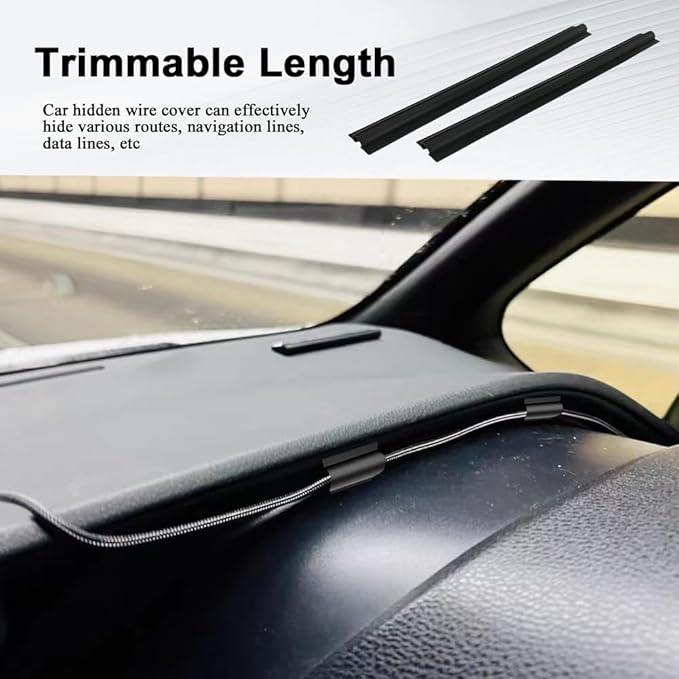 4PCS Car Concealed Wire Cover, Car Wire Sleeve, Automotive Power Cord Cover, Car Interior Accessories Adhesive Cable Hidden Protector for Cords USB Video Audio Network Cables Sleeve Organizer