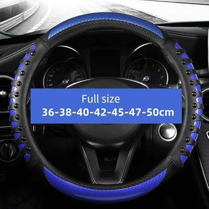 Steering Wheel Cover For Women And Men,Carbon Fiber Steering Wheel-Anti-Slip, Scratch-Resistant, Current Fit For 14–16 Inch Wheels Fit For Most Cars(42CM Brown)