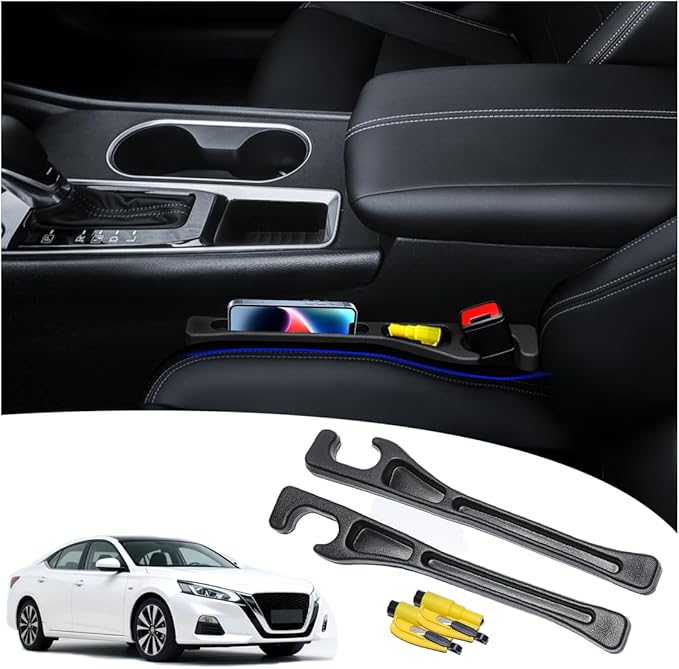 LLXGAB 【Compatible with Nissan Sentra】 Seat Gap Filler,No Drop Seat Guard Compatible with Nissan Sentra,Drop Seat Guards for Cars(2Pcs),Emergency Keychain Car Escape Tool(2Pcs)