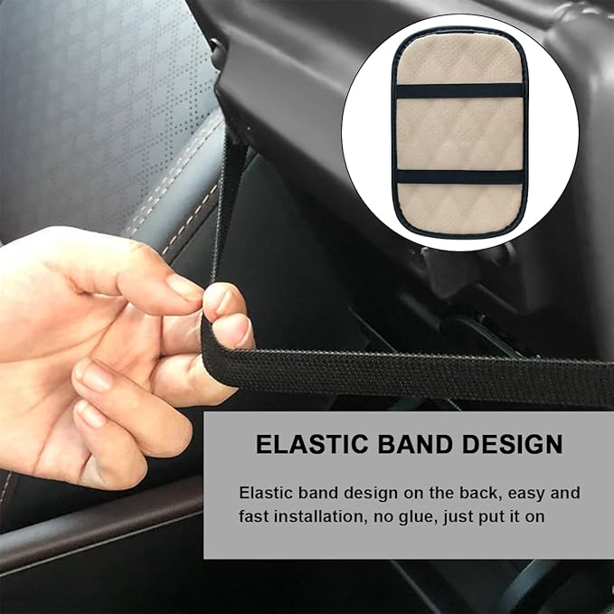 Auto Center Console Cushion Pad, Universal Waterproof Armrest Box Protection Pad/Cover Fit for Cars, Vehicles, SUVs, Comfort, Car Interior Accessories for Men Women (Brown/Beige)