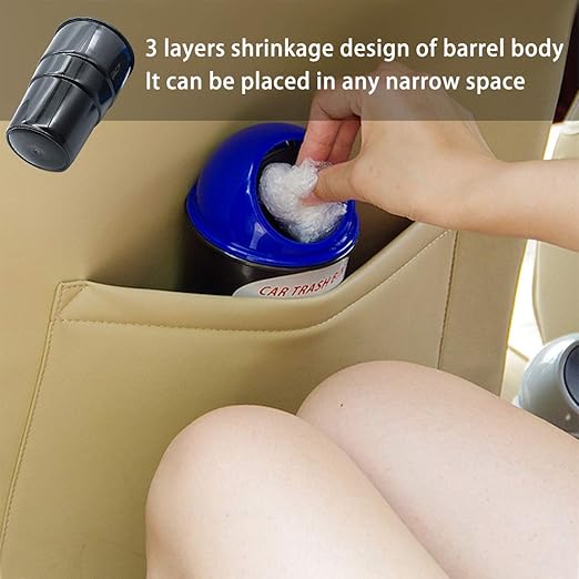 Cup Holder Trash can for car with Lid, Mini Garbage Cans for Back seat Leakproof Vehicle Automotive Cup Holder Car trashcan, Small Trash Bin for Automotive Office Home Kitchen (Red001)