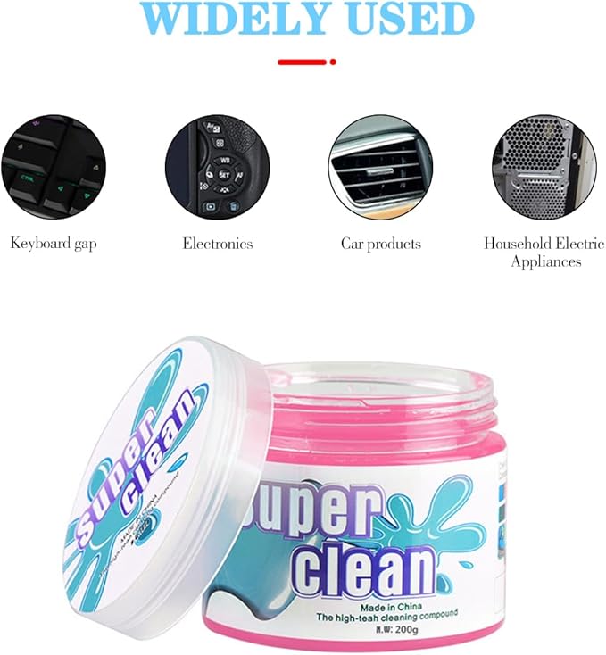 Cleaning Gel for Car, Universal Vehicle Interior Detailing Cleaning Putty Gel, Detail Cleaner Tools for Keyboard Vent PC Laptop Camera, Automotive Duster Remover Cleaner Accessories (Pink)