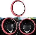Car Steering Wheel Cover, Ice Silk Elastic Anti Slip Vehicle Protector, Breathable Easy Carry Automotive Interior Protective Wrap Accessories, Universal for SUV, Sedan, Truck (Pink)