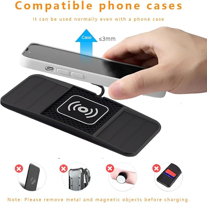 Wireless Charging Pad for Car for Ford Maverick 2022-2025, DIY Trim-to-Fit Slim Non Slip Fast Charger Car Wireless Charging Pad 30CM Cable,B 30cm USB Plug Cable
