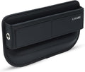 Car Seat Gap Filler Organizer (Black) -Soft PU Leather Car Seat Gap Filler Organizer - Gap Filler For Car w/Pockets & Large Compartment - Slip-Resistant Between Seat and Center Console