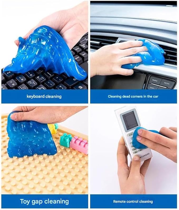 Reusable Car Cleaning Gel Slime Putty - Strong Adhesive Dust Cleaner for Auto Vents, Interior, Keyboards & Electronics