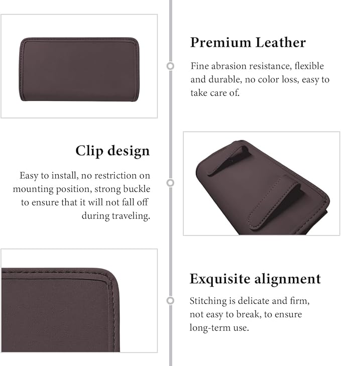 Car Trash Can, Foldable Small Hanging Trash Bin Waterproof Car Door Organizer, Multi-Function Leather Garbage Bag Mini Storage Can for Vehicle Back Seat & Side Door (Brown)
