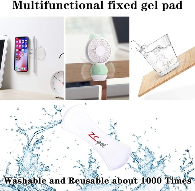 ZC GEL Anti Slip Gel Pad Phone Holder for Car, Removable and Reusable Anti Slip Dashboard Pad with Heat Resistant and Damage Free Sticky Gel Pads for Sunglasses, Keys, Coins and More (7.3" x 4.2")