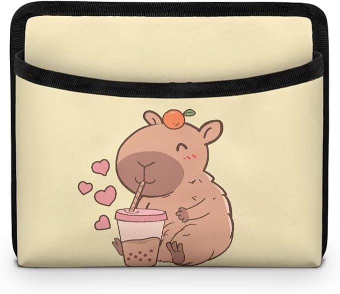 Cute Capybara Car Side Pocket Organizer, Seat Side Storage Bag, Universal Pouch for Auto Door Window Console Seat Backrest, Purse Card Phone Sunglasses Holder, Car Accessories